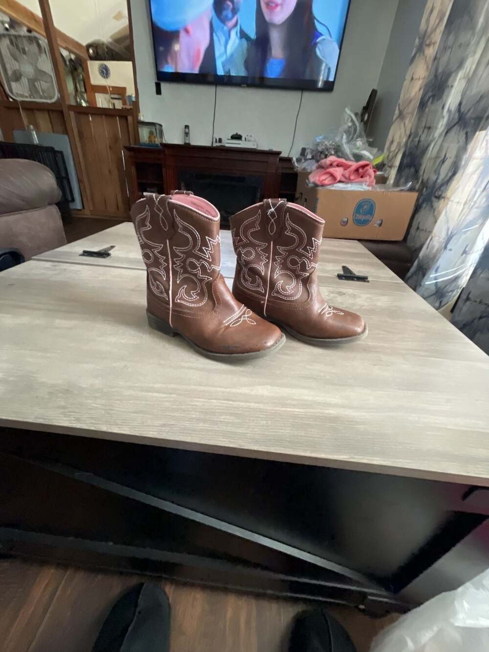 Wonder Nation Western Boots Size 11 Brown Pink
